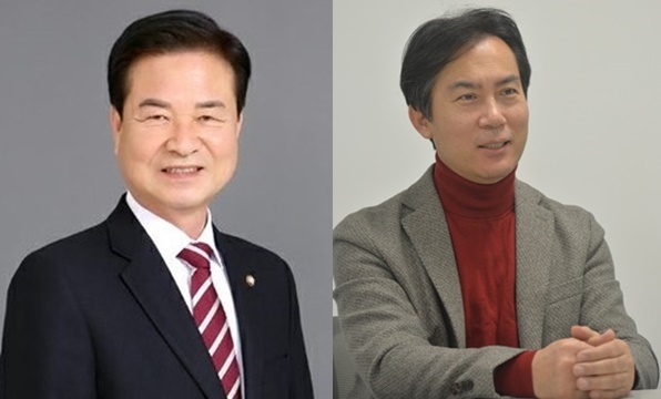 최춘식(좌측) 김기현 후보 진영 김영우(우측) 안철수 캠프 선대위원장